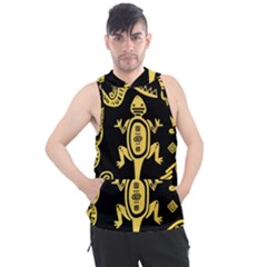 Mexican Culture Golden Tribal Icons Men s Sleeveless Hoodie by Vaneshart