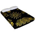 Maya Style Gold Linear Totem Icons Fitted Sheet (California King Size) View2