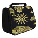 Maya Style Gold Linear Totem Icons Full Print Travel Pouch (Small) View2