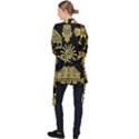 Maya Style Gold Linear Totem Icons Long Sleeve Velvet Kimono  View2