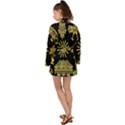 Maya Style Gold Linear Totem Icons Long Sleeve Kimono View2