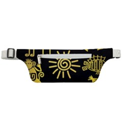 Maya Style Gold Linear Totem Icons Active Waist Bag by Vaneshart