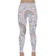 Seamless Pattern With Cute Rabbit Character Classic Yoga Leggings by Vaneshart