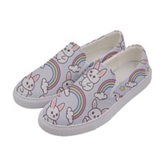 Seamless Pattern With Cute Rabbit Character Women s Canvas Slip Ons by Vaneshart