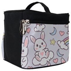 Seamless Pattern With Cute Rabbit Character Make Up Travel Bag (big) by Vaneshart