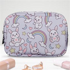 Seamless Pattern With Cute Rabbit Character Make Up Pouch (small) by Vaneshart