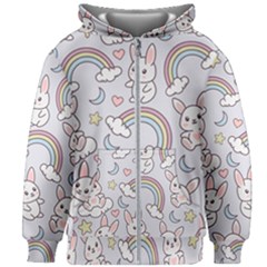 Seamless Pattern With Cute Rabbit Character Kids  Zipper Hoodie Without Drawstring by Vaneshart