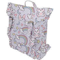 Seamless Pattern With Cute Rabbit Character Buckle Up Backpack by Vaneshart