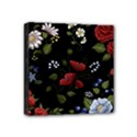 Floral Folk Fashion Ornamental Embroidery Pattern Mini Canvas 4  x 4  (Stretched) View1