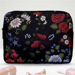 Floral Folk Fashion Ornamental Embroidery Pattern Make Up Pouch (large) by Vaneshart