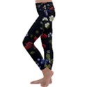 Floral Folk Fashion Ornamental Embroidery Pattern Kids  Lightweight Velour Classic Yoga Leggings View2