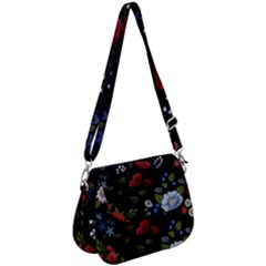 Floral Folk Fashion Ornamental Embroidery Pattern Saddle Handbag