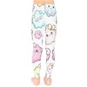 Cute Doodle Cartoon Seamless Pattern Kids  Leggings View2