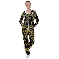 Golden Indian Traditional Signs Symbols Women s Tracksuit by Vaneshart