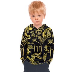 Golden Indian Traditional Signs Symbols Kids  Overhead Hoodie by Vaneshart