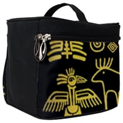 Golden Indian Traditional Signs Symbols Make Up Travel Bag (big) by Vaneshart