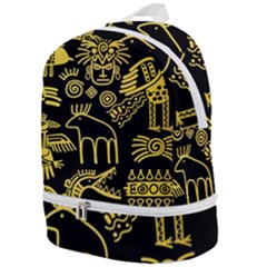 Golden Indian Traditional Signs Symbols Zip Bottom Backpack