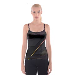 Gradient Geometric Shapes Dark Background Spaghetti Strap Top by Vaneshart