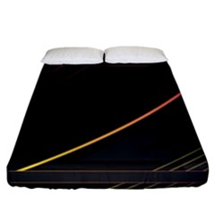 Gradient Geometric Shapes Dark Background Fitted Sheet (king Size) by Vaneshart