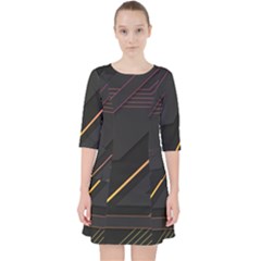 Gradient Geometric Shapes Dark Background Pocket Dress by Vaneshart