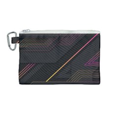 Gradient Geometric Shapes Dark Background Canvas Cosmetic Bag (medium) by Vaneshart