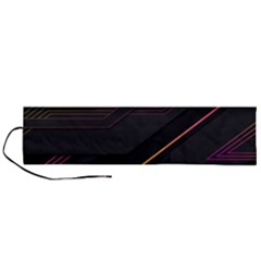 Gradient Geometric Shapes Dark Background Roll Up Canvas Pencil Holder (l) by Vaneshart