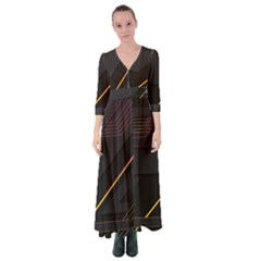 Gradient Geometric Shapes Dark Background Button Up Maxi Dress by Vaneshart