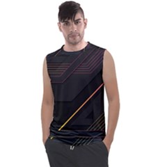 Gradient Geometric Shapes Dark Background Men s Regular Tank Top