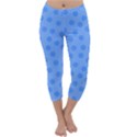 Dots With Points Light Blue Capri Winter Leggings  View1