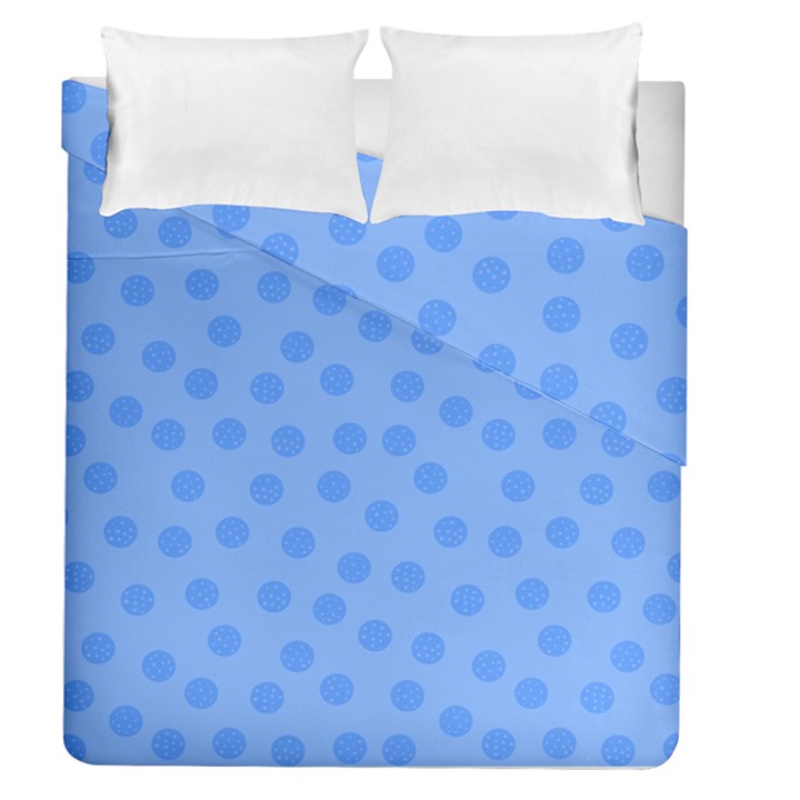 Dots With Points Light Blue Duvet Cover Double Side (Queen Size)