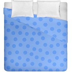 Dots With Points Light Blue Duvet Cover Double Side (king Size) by AinigArt