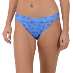 Dots With Points Light Blue Band Bikini Bottom