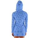 Dots With Points Light Blue Long Sleeve Hooded T-shirt View2