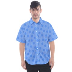 Dots With Points Light Blue Men s Short Sleeve Shirt