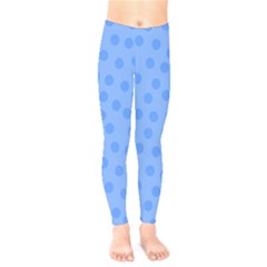 Dots With Points Light Blue Kids  Leggings by AinigArt