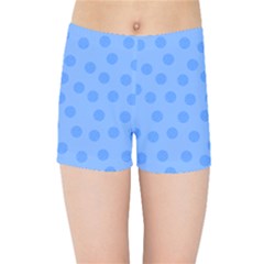 Dots With Points Light Blue Kids  Sports Shorts