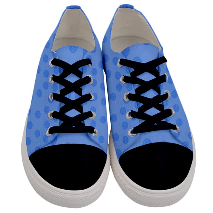 Dots With Points Light Blue Men s Low Top Canvas Sneakers