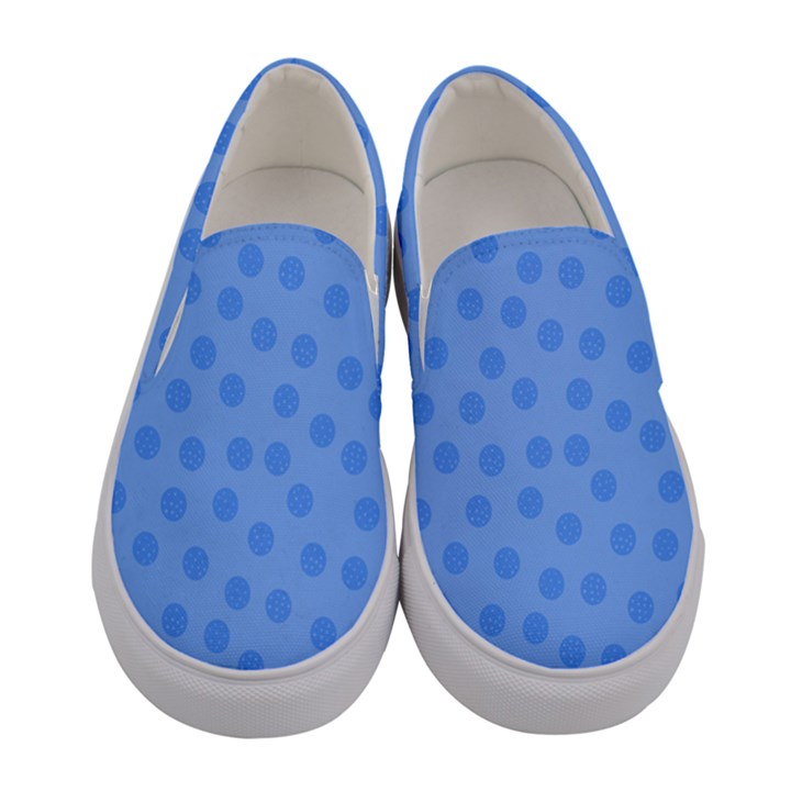 Dots With Points Light Blue Women s Canvas Slip Ons