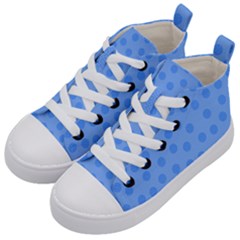 Dots With Points Light Blue Kids  Mid-top Canvas Sneakers