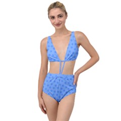 Dots With Points Light Blue Tied Up Two Piece Swimsuit by AinigArt