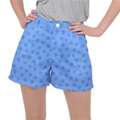 Dots With Points Light Blue Ripstop Shorts by AinigArt