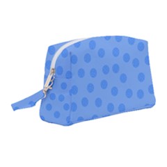 Dots With Points Light Blue Wristlet Pouch Bag (medium) by AinigArt