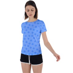 Dots With Points Light Blue Back Circle Cutout Sports Tee