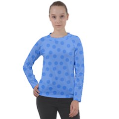 Dots With Points Light Blue Women s Long Sleeve Raglan Tee