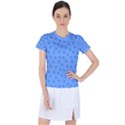 Dots With Points Light Blue Women s Sports Top View1