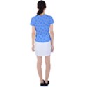 Dots With Points Light Blue Women s Sports Top View2