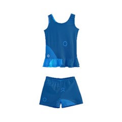 Abstract Classic Blue Background Kids  Boyleg Swimsuit by Vaneshart