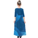 Abstract Classic Blue Background Kids  Quarter Sleeve Maxi Dress View2