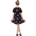 Embroidery Seamless Pattern With Flowers Kids  Short Sleeve Shirt Dress View2