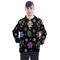 Embroidery Seamless Pattern With Flowers Men s Half Zip Pullover by Vaneshart